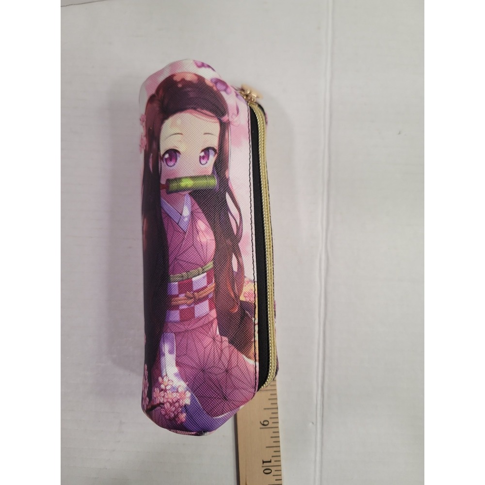 Anime Demon Slayer Zipper pencil bag clutch makeup purse New